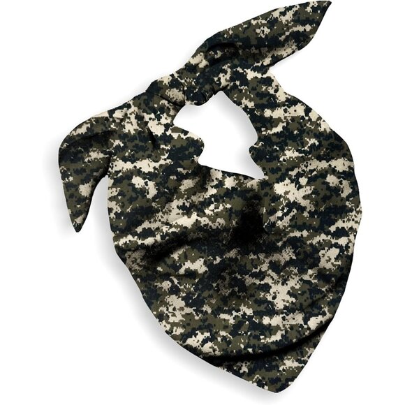 Women's Camo Cotton Bandana Large Cowgirl Imported Handkerchief Headband Scarf - Picture 1 of 7